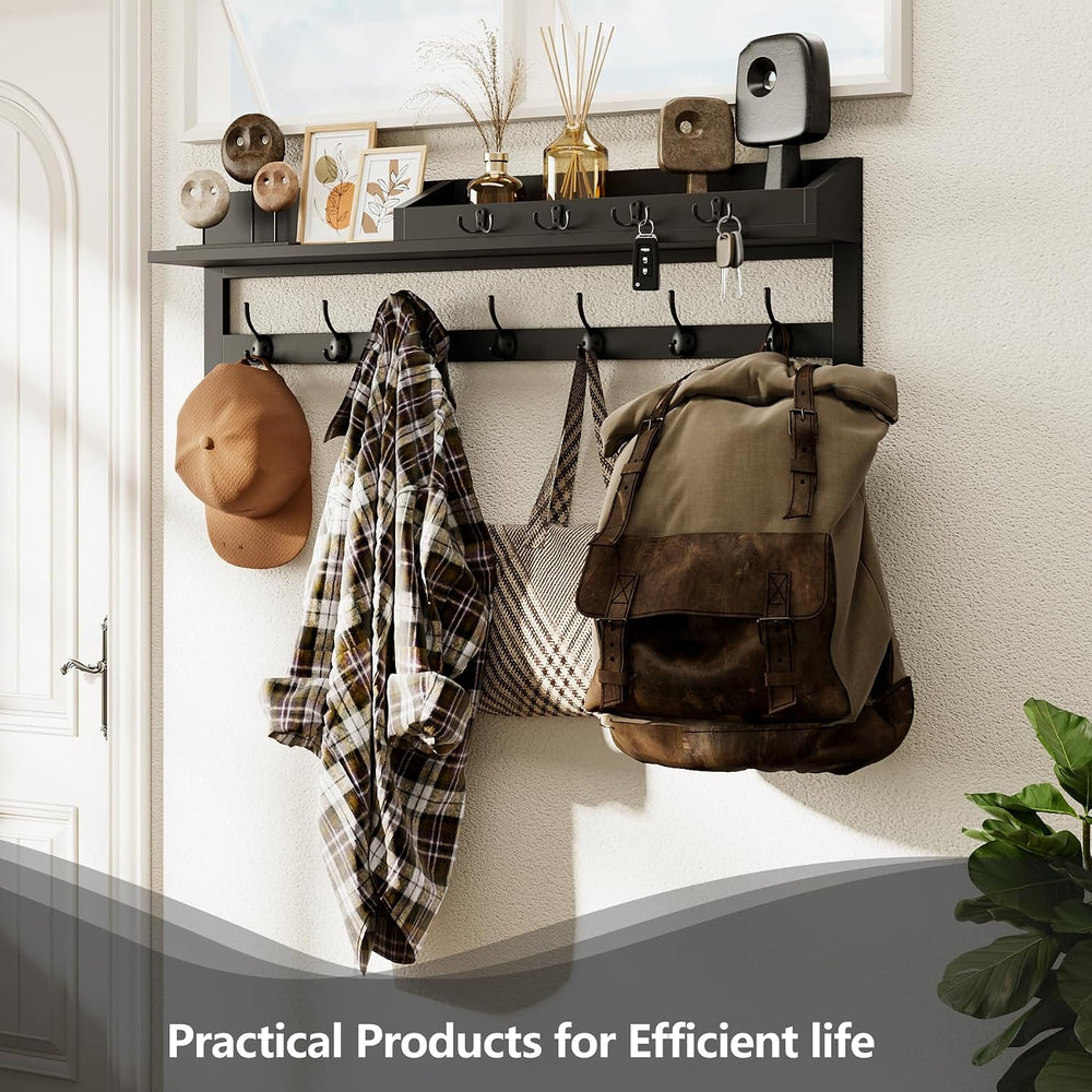 AMBIRD 35 inch Wall Hooks with Shelf, Coat Rack Wall Mount, Large Coat Hanger...