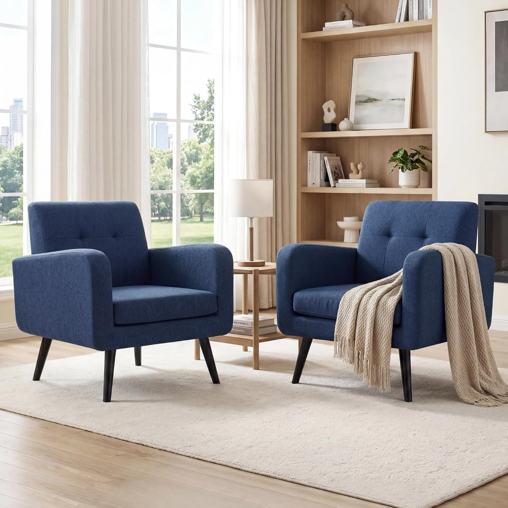 LSSPAID Modern Accent Chairs, Upholstered Fabric Cozy Armchairs, Living Room ...