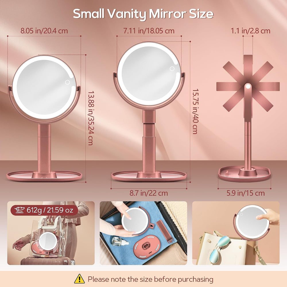 B Beauty Planet Makeup Mirror, Double-Sided Lighted Magnifying Mirror 30X