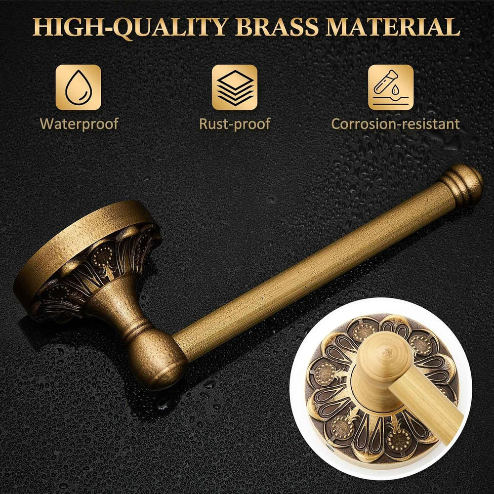 2 Pcs Toilet Paper Holder Towel Ring, Brass, Rectangle