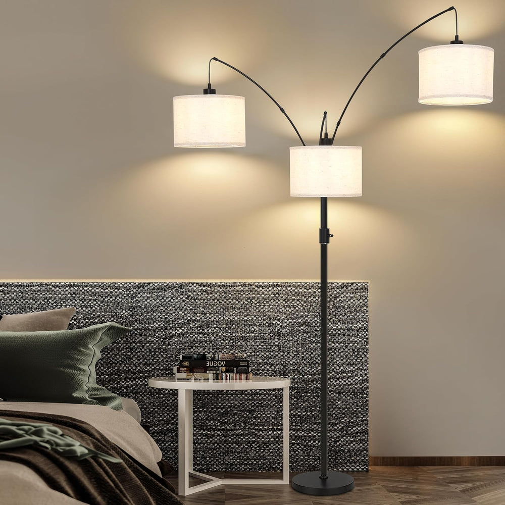 AHDWDW Dimmable Arc Floor Lamp-3 Lights Floor Lamps for Living Room,Modern Ta...