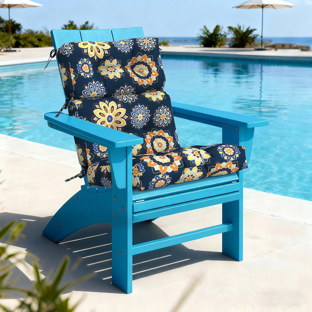 LVTXIII 2 Pack Outdoor High Back Cushions, 22" W x 20" D Tufted Sea...