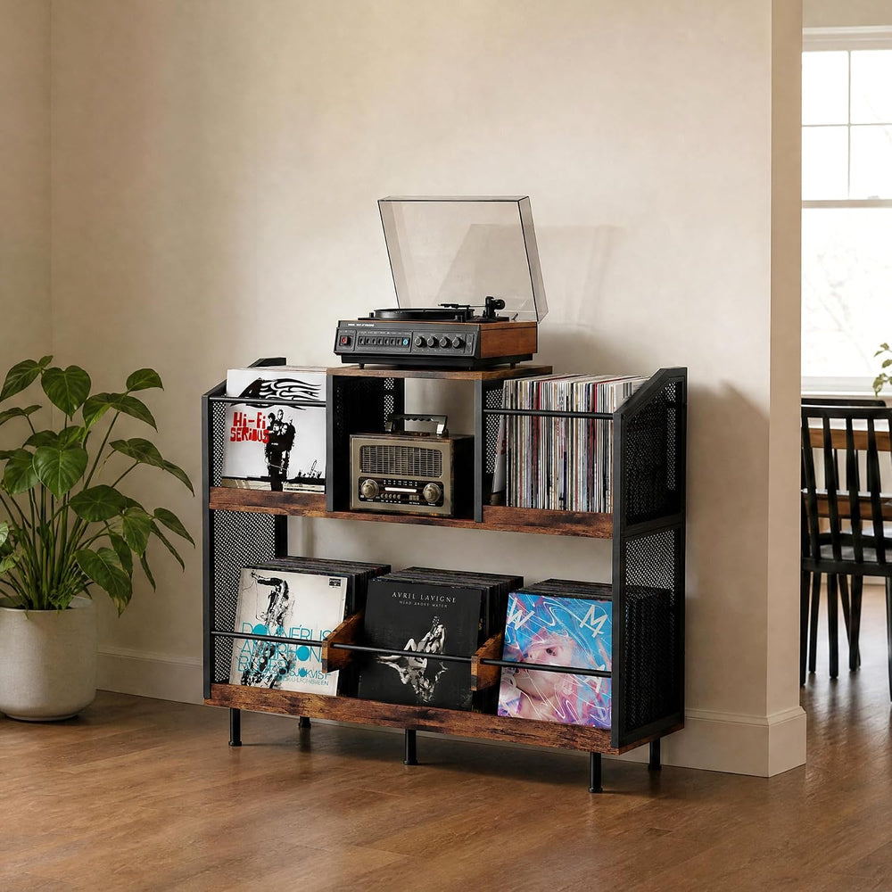 KirKical 3-Tier Large Capacity Record Player Stand, Holds Up to 400 Albums