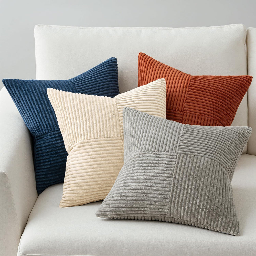 MIULEE Blue Rust Throw Pillow Covers 18x18 Inch Set of 4 Boho Farmhouse Cushi...