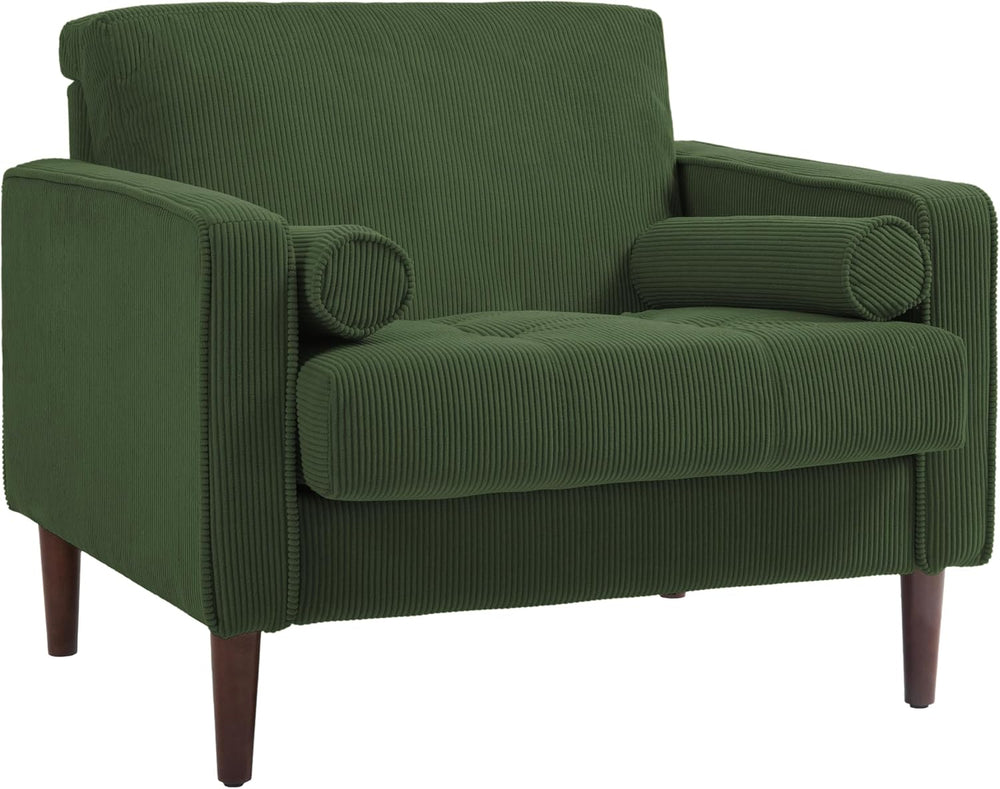 34.5" Arm Chair, Modern Corduroy Accent Chair, Green