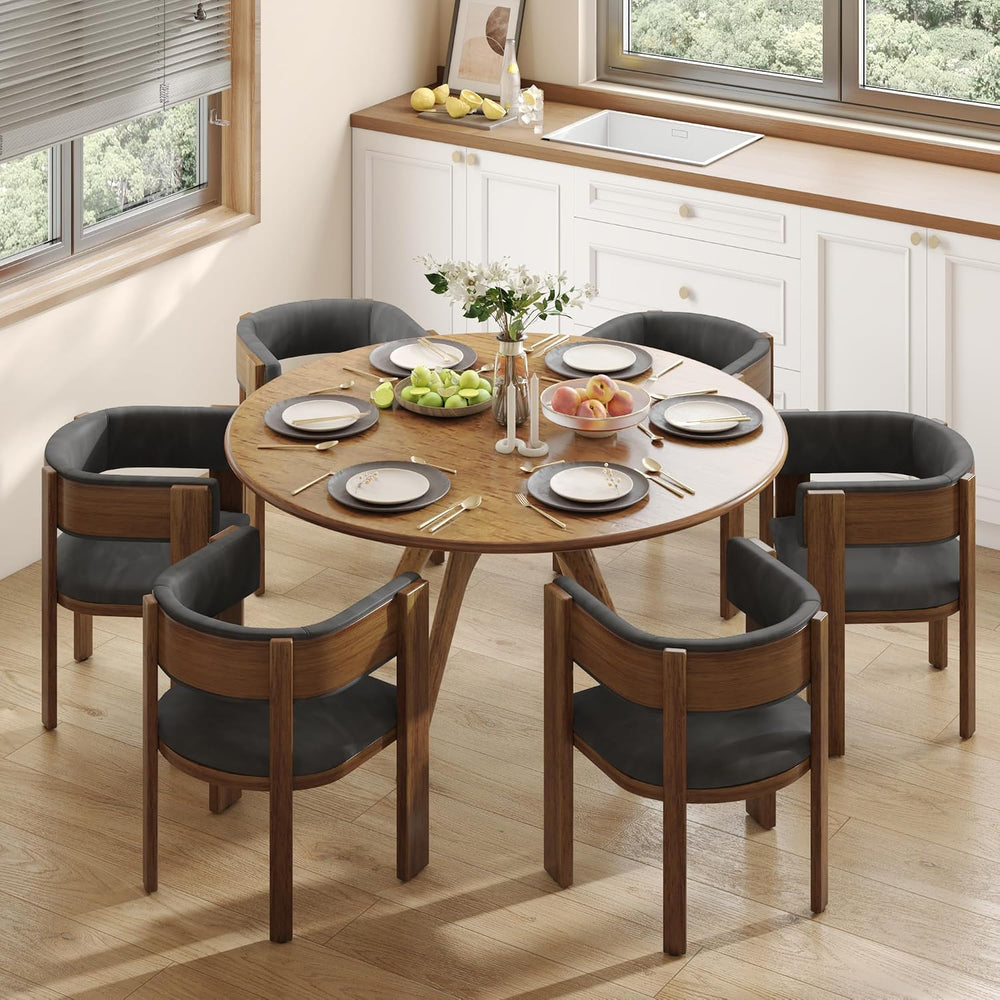 Squireewo Barrel Dining Chairs Set of 6, Modern Dining Room Chairs with Curve...