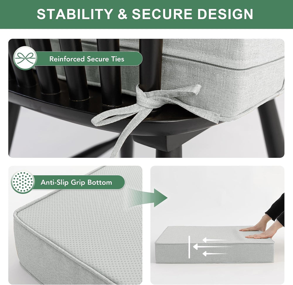 Summsun Patio Cushions for Outdoor Furniture, Faux Linen Water Resistant Back...
