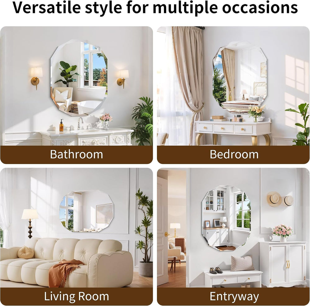 GLASHOM Frameless Mirrors for Bathroom 30x40 inch