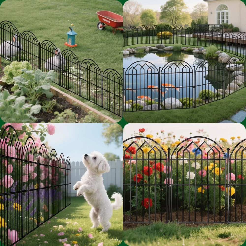 Decorative Garden Fence 17in x 28ft (26 Panels), Rustproof Metal No Dig Arche...