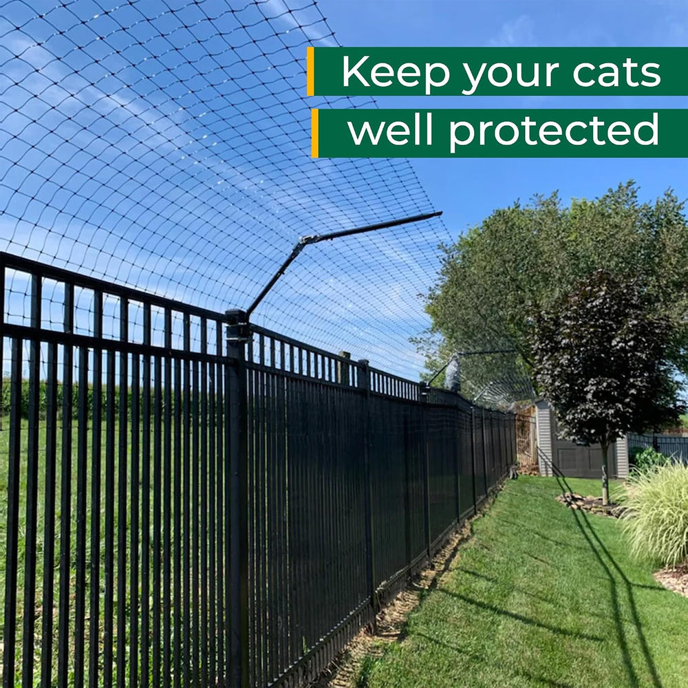 PURR…FECT Fence Conversion System for Cats - Cat-Proof Steel Toppers for Exis...