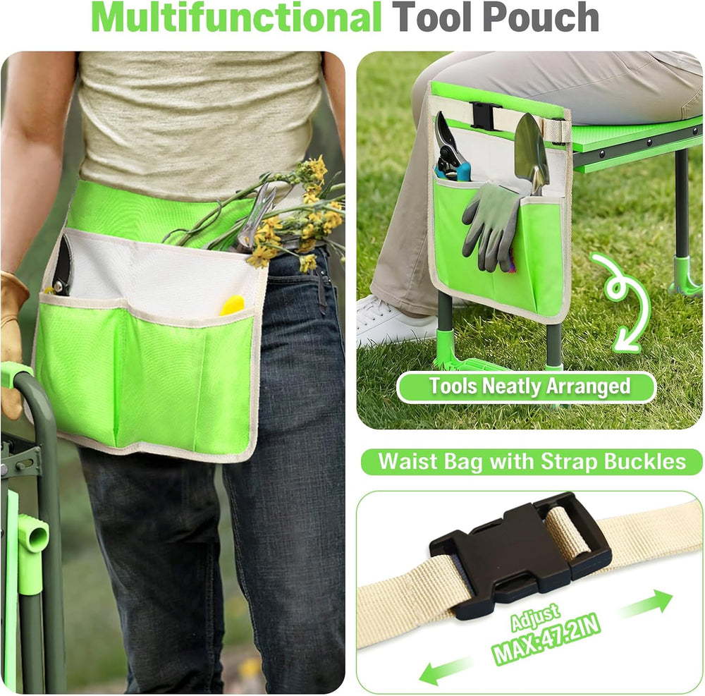 Garden Kneeler and Seat Heavy Duty, Foldable Gardening Stool Bench