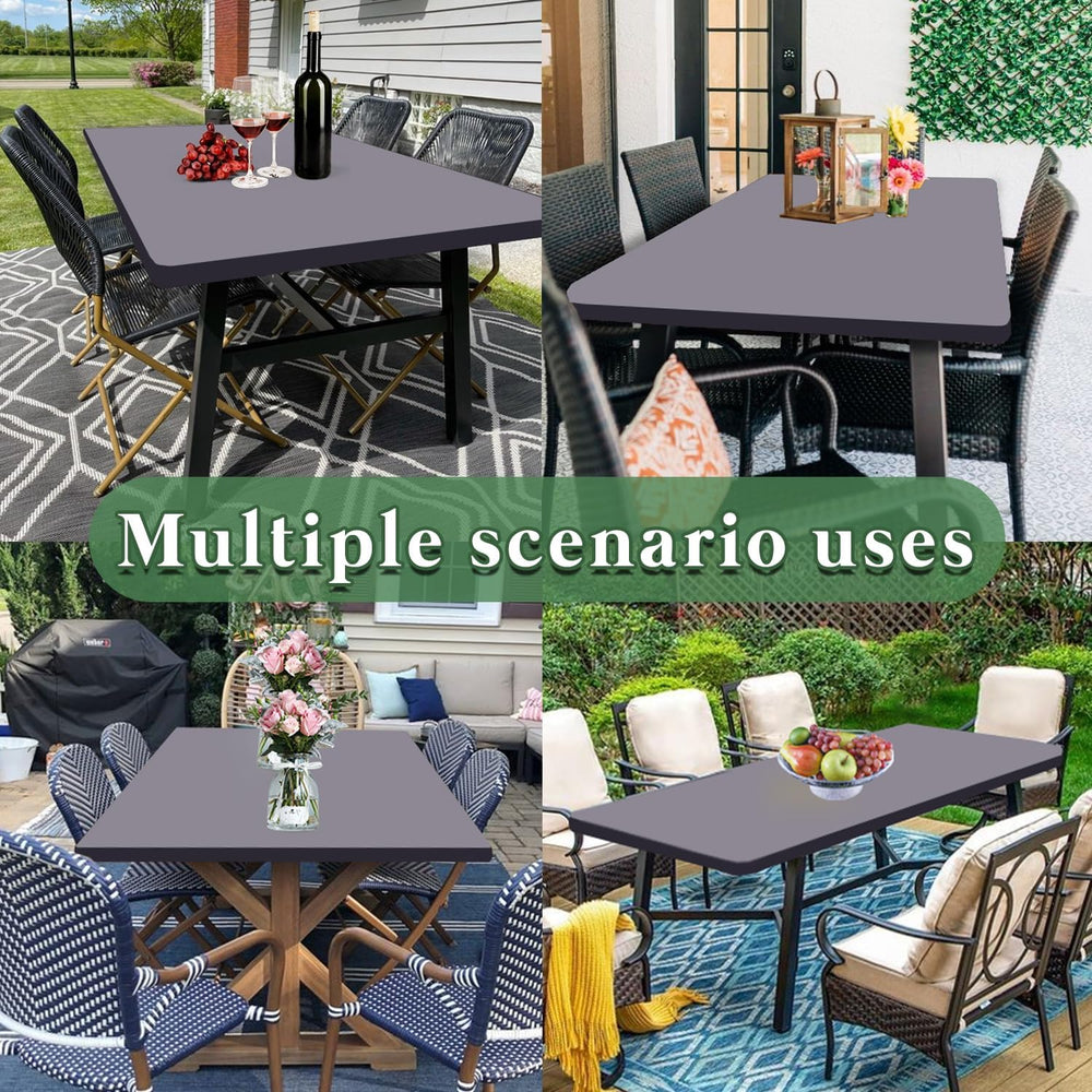 6 Pack Picnic Table Cover Outdoor Elastic Fitted Tablecloths for 6 Foot Recta...