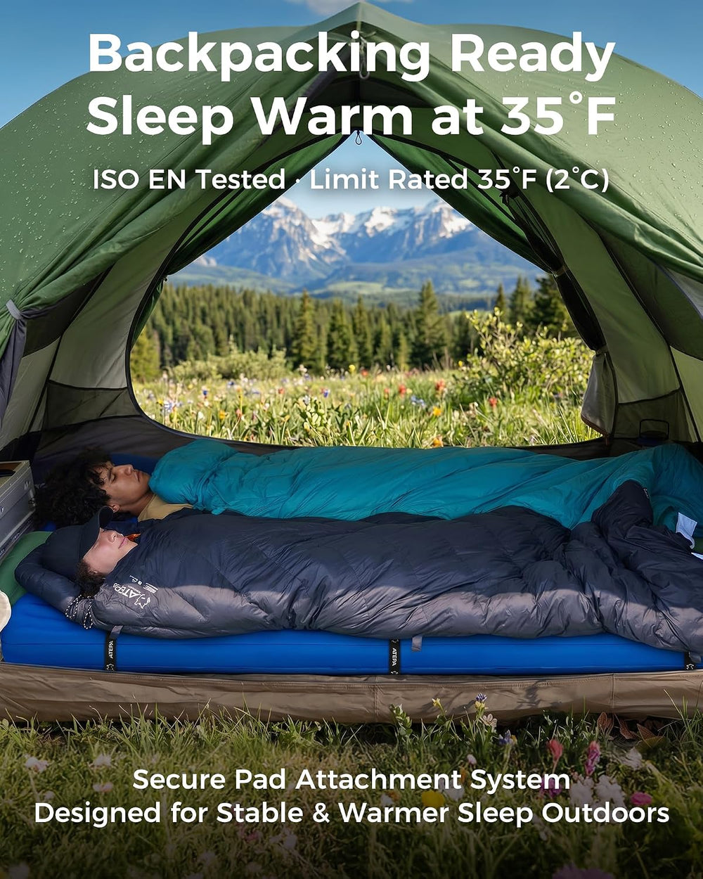 ATEPA Down Sleeping Bag for Adults, Hybrid, 3 Season, Lightweight