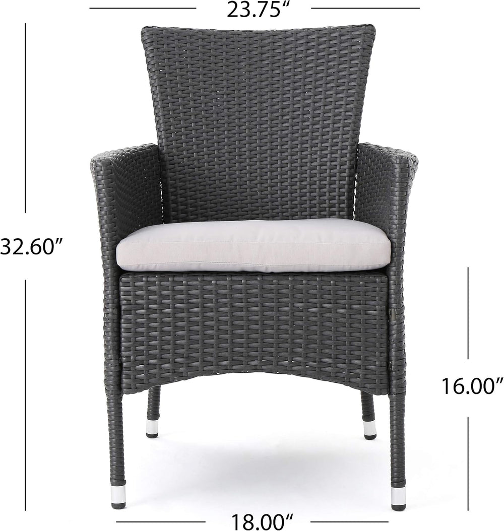 GDFStudio Christopher Knight Home Malta KD PE Wicker Dining Chairs, 2-Pcs Set...