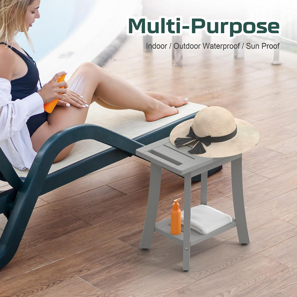 Waterproof HIPS Shower Bench for Inside Shower, Shower Stool, Grey