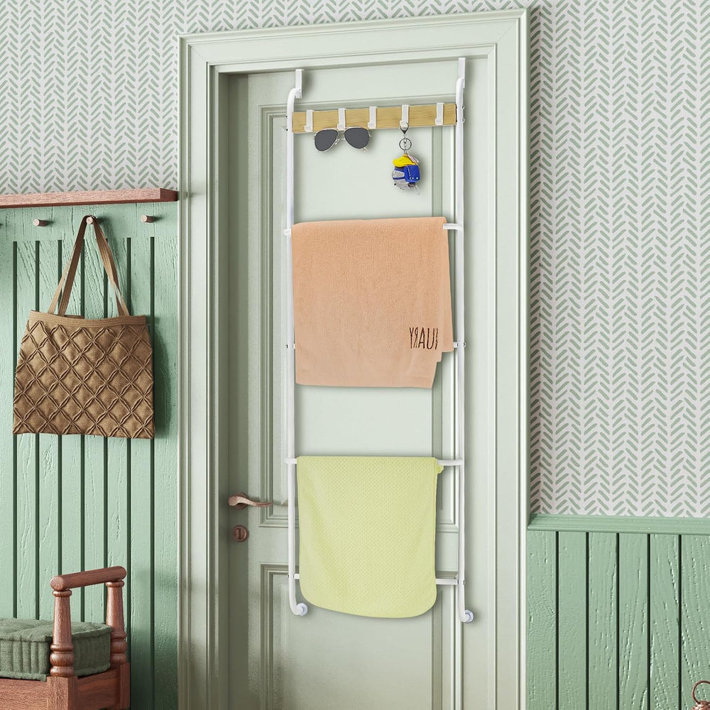 Over the Door Towel Rack for Bathroom 5 Tier Over The Door Towel Bar