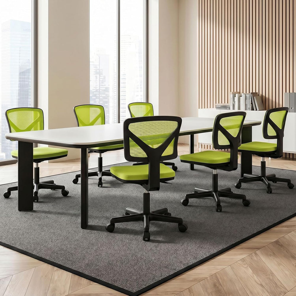 Sweetcrispy Small Armless Desk Chair, Mesh Rolling Office Chairs
