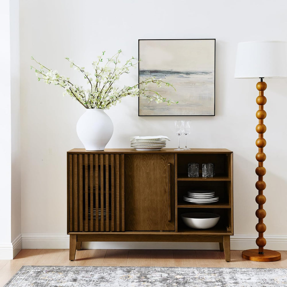 LKTART 47.3" Mid Century Modern Sideboard Buffet Cabinet with Sliding Door