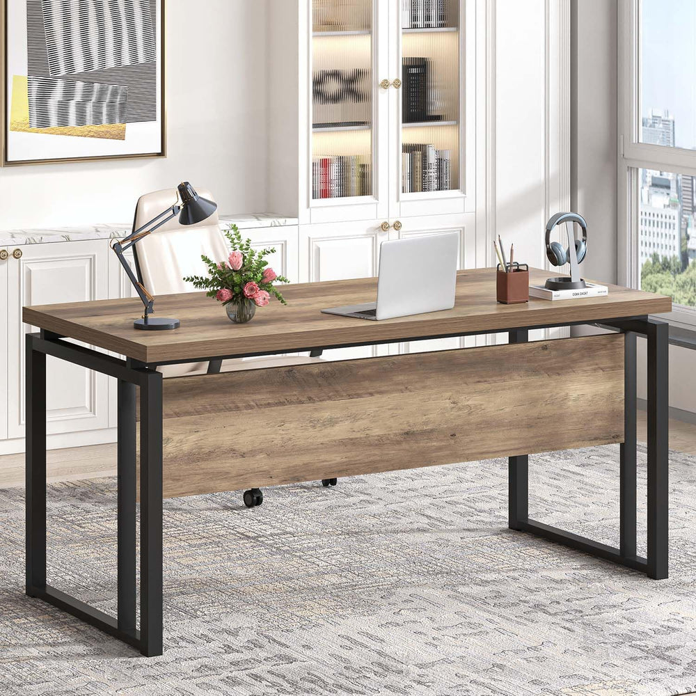 EXCEFUR Modern Computer Desk for Home Office, PC Laptop Gaming Desk, Metal Wo...