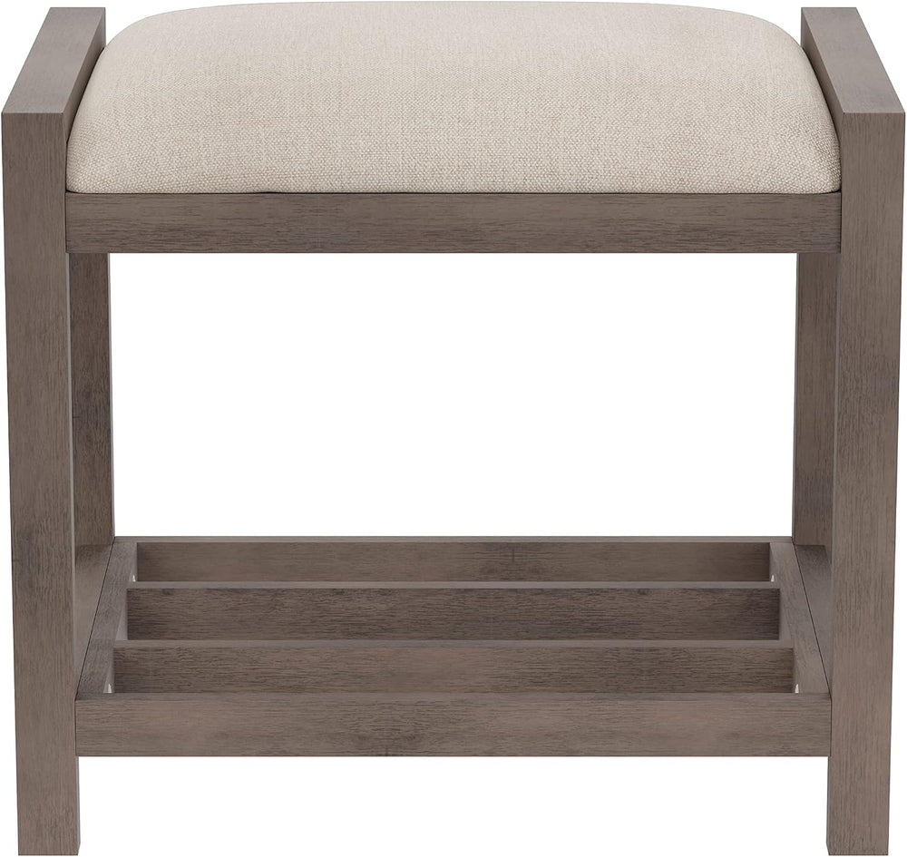 Hillsdale Furniture Amelia Vanity Stool, Antique Gray