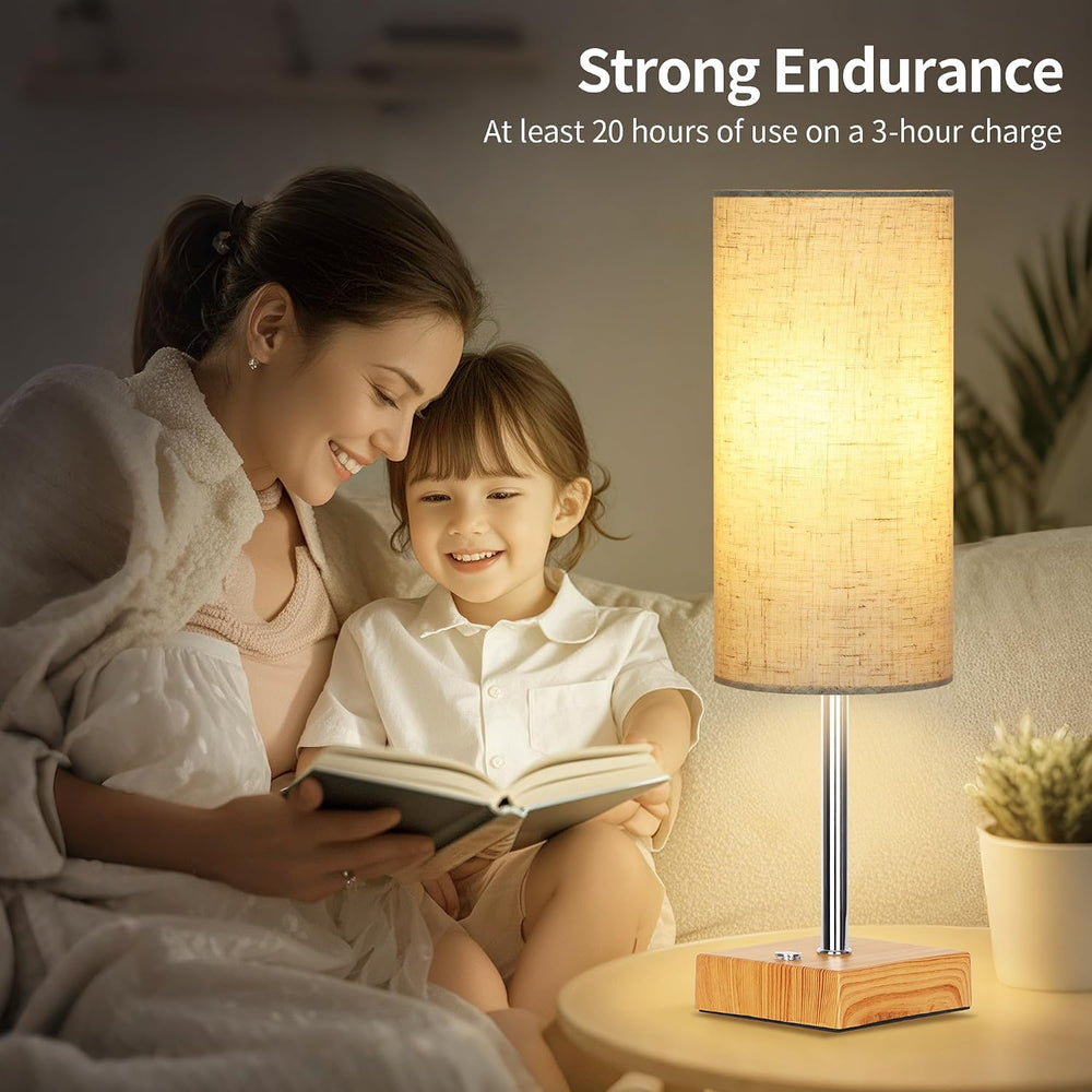 Cordless Table Lamp with Dimmable, Rechargeable 3 Modes Battery Powered Bedsi...