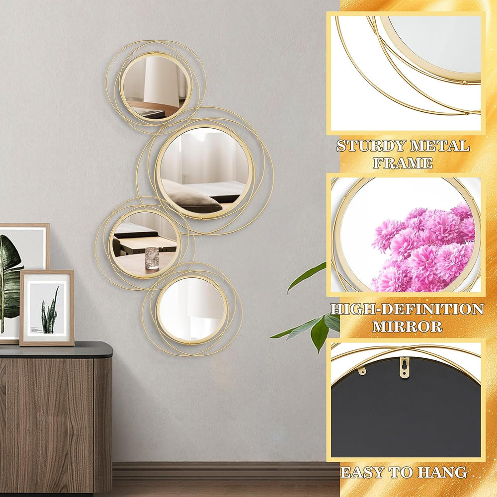 3 Set Sunburst Round Mirrors for Wall Decor Bedroom Bathroom