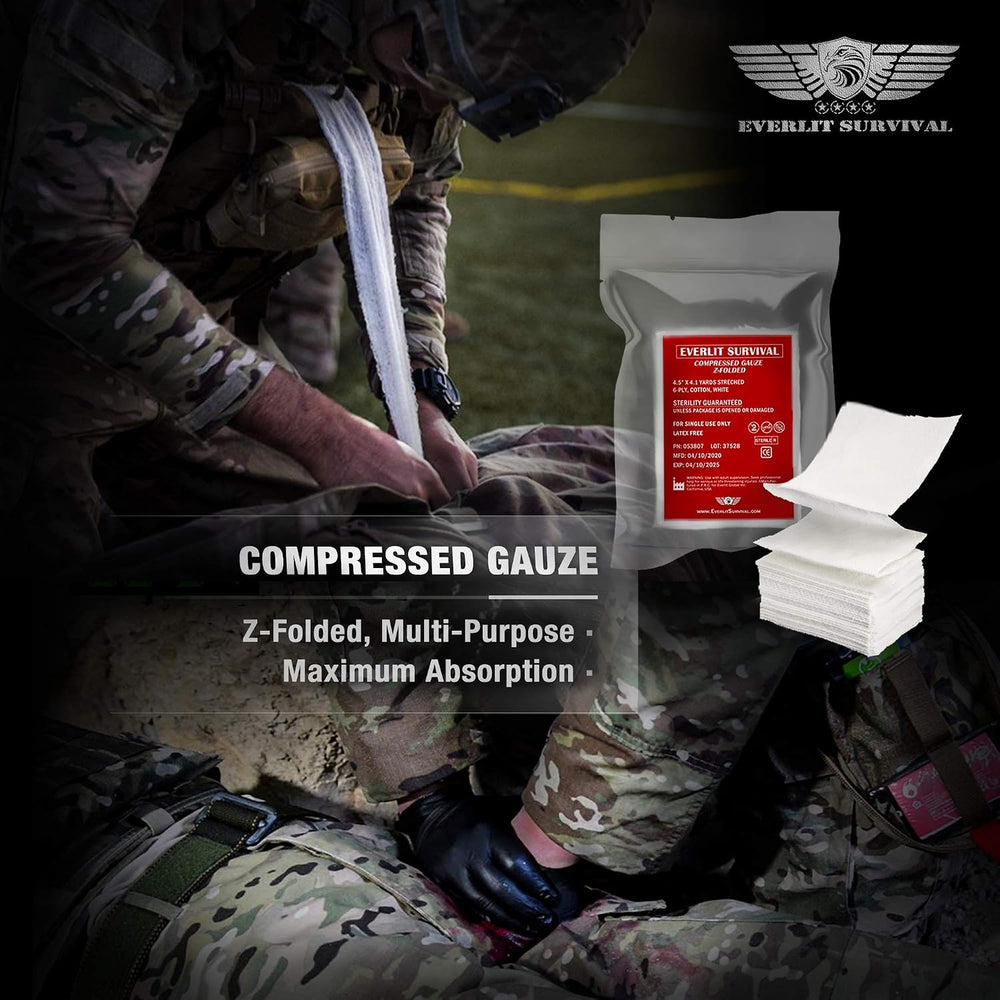 EVERLIT Advanced Trauma Kit, CAT GEN-7 Tourniquet, TCCC Compliant, Mil-Spec N...