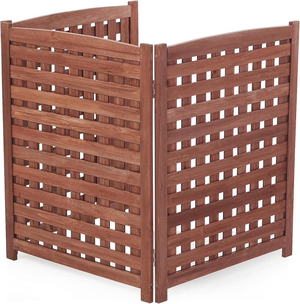 Knocbel Privacy Screen Solid Wood Decorative Fences Air Conditioner Fence Tra...