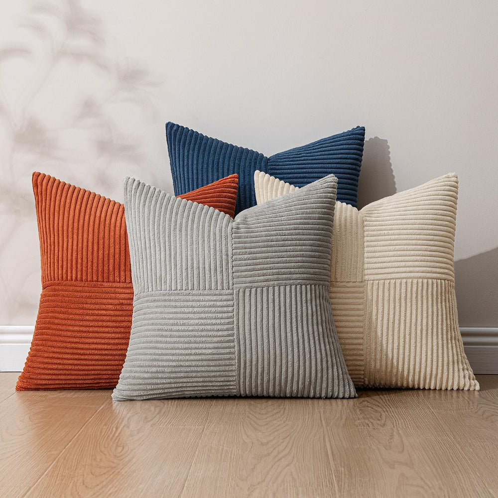 MIULEE Blue Rust Throw Pillow Covers 18x18 Inch Set of 4 Boho Farmhouse Cushi...