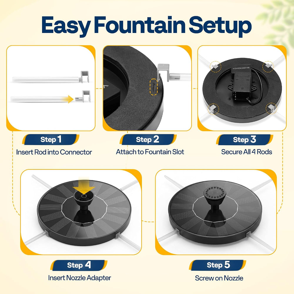 VIVOHOME Oval Bird Bath with Solar Fountain and Metal Ground Stake, Bronze