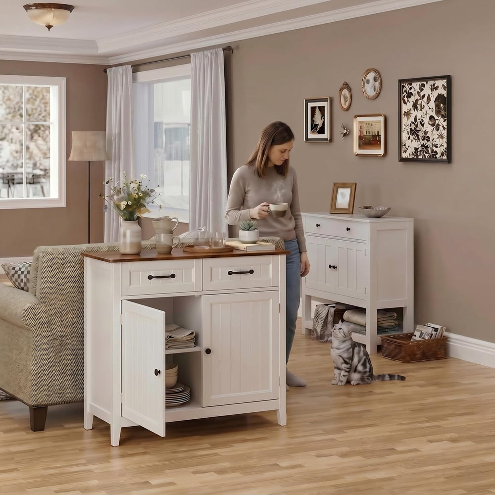 Bealife 32" Buffet Cabinet, Kitchen Island with Storage - Retro