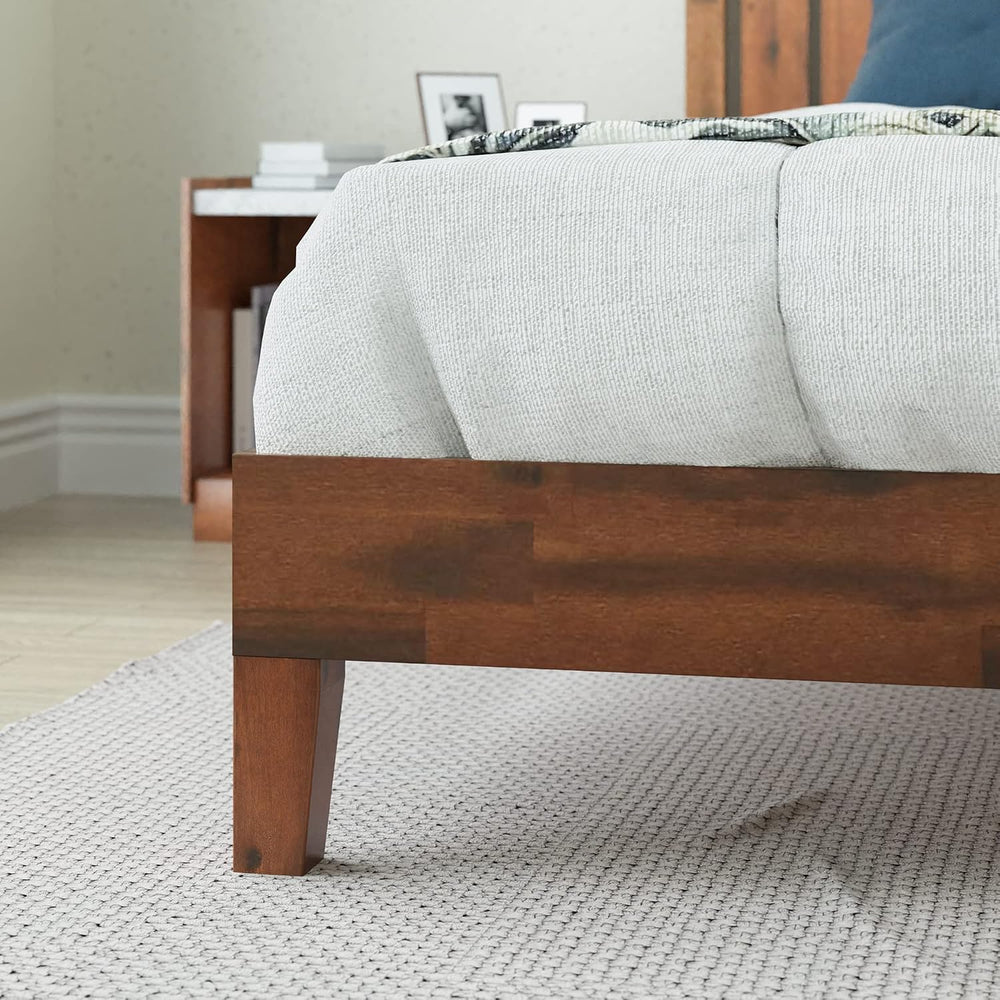 Zinus Vivek Deluxe Wood Platform Bed Frame with Headboard, King