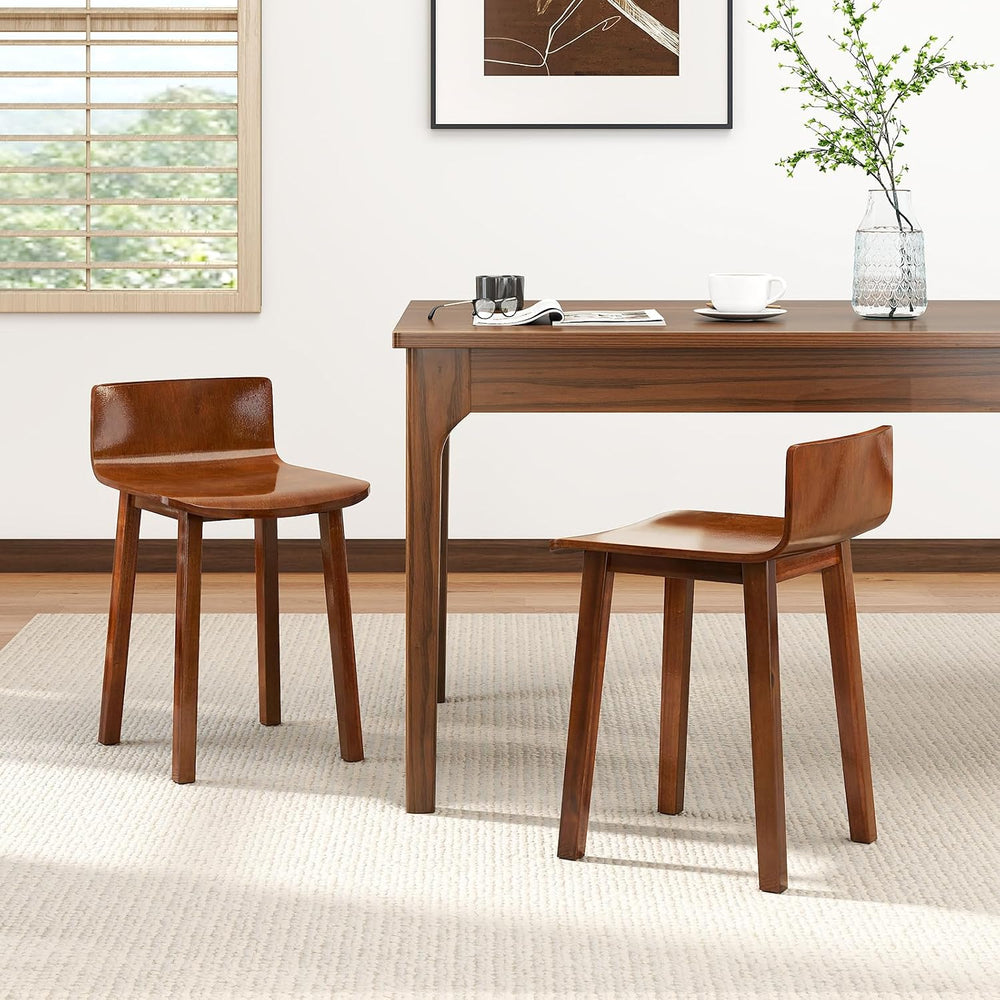 GOFLAME Wooden Dining Chairs Set of 4, Farmhouse Kitchen Chairs with Low Back...