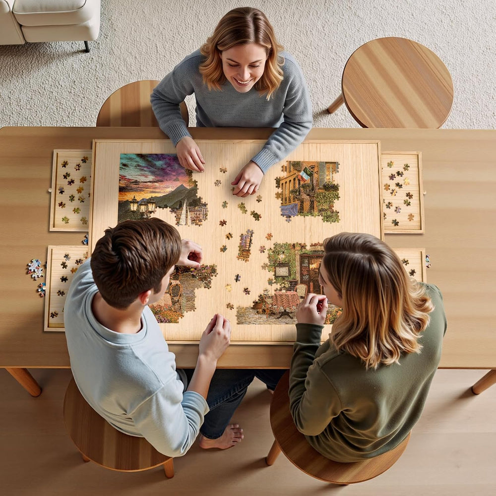 TEAKMAMA 1500 Pieces Puzzle Table, 27.6"H Puzzle Board with Legs for Adults