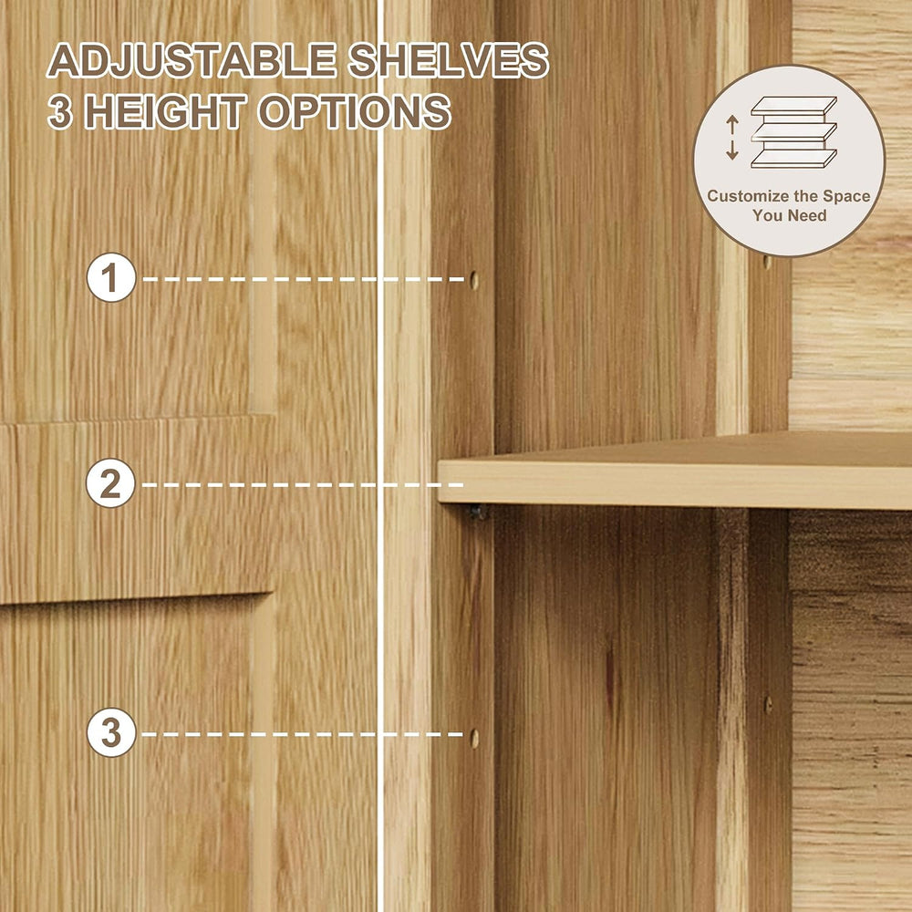 ChooChoo Bathroom Floor Cabinet with 4 Doors and Adjustable Shelves