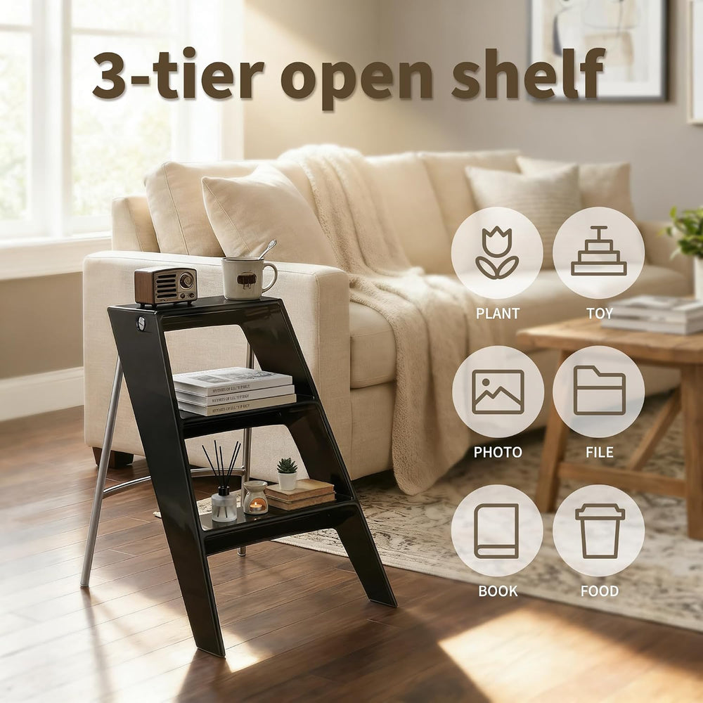 HOTEAGLE Modern Folding Chair - Multifunctional Design Doubles as Step Stool ...