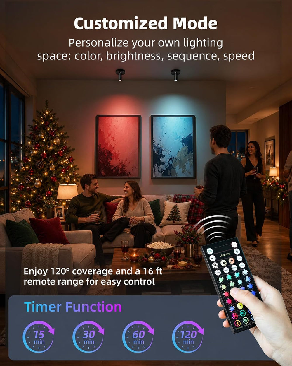 EZVALO RGB Indoor Spotlights, LED Accent Lights, Wall Decor Uplights.