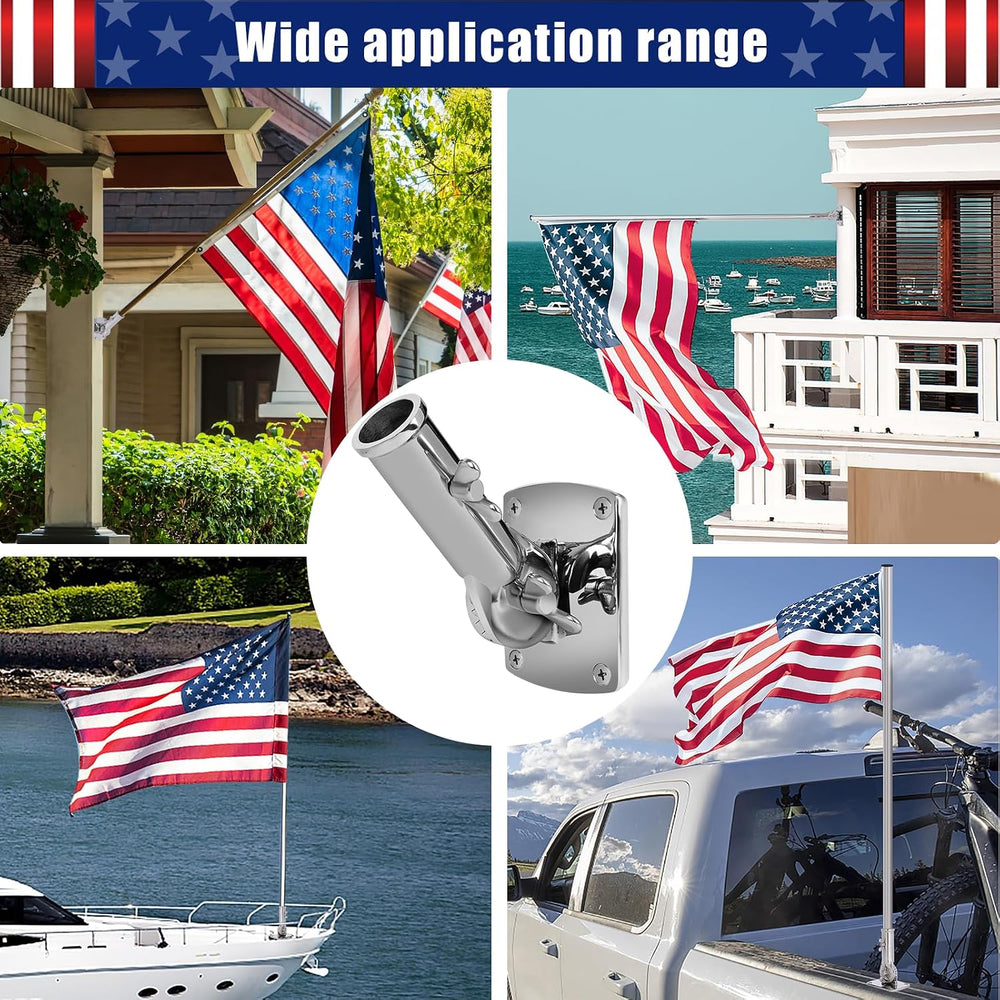 316 Stainless Steel Flag Pole Holder, Marine Grade Ultra Heavy Duty Flag Pole...