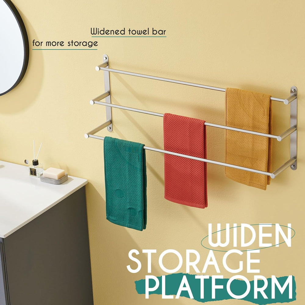 KOKOSIRI Bath Towel Bars 32'' Bathroom 3-Tiers Ladder Towel Rack Wall...