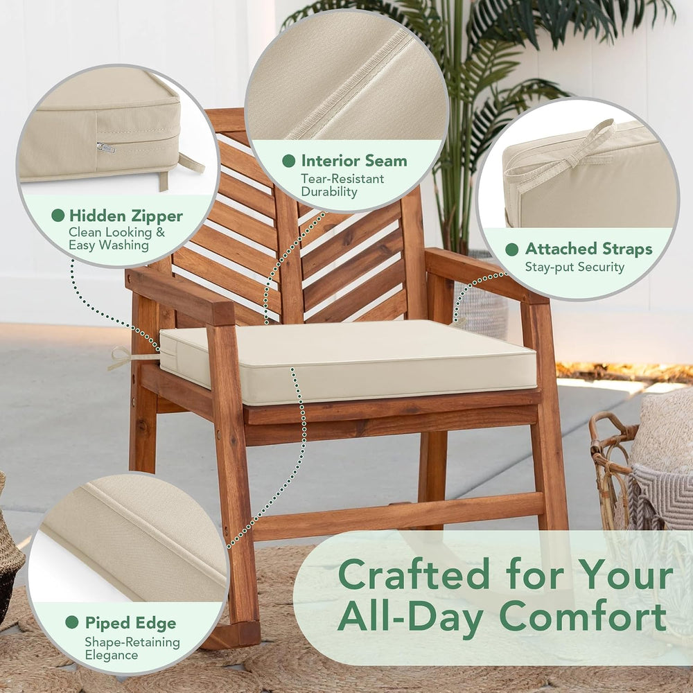 Outdoor Chair Cushions Set of 4: Waterproof & Color Fastness Seat Cushion...