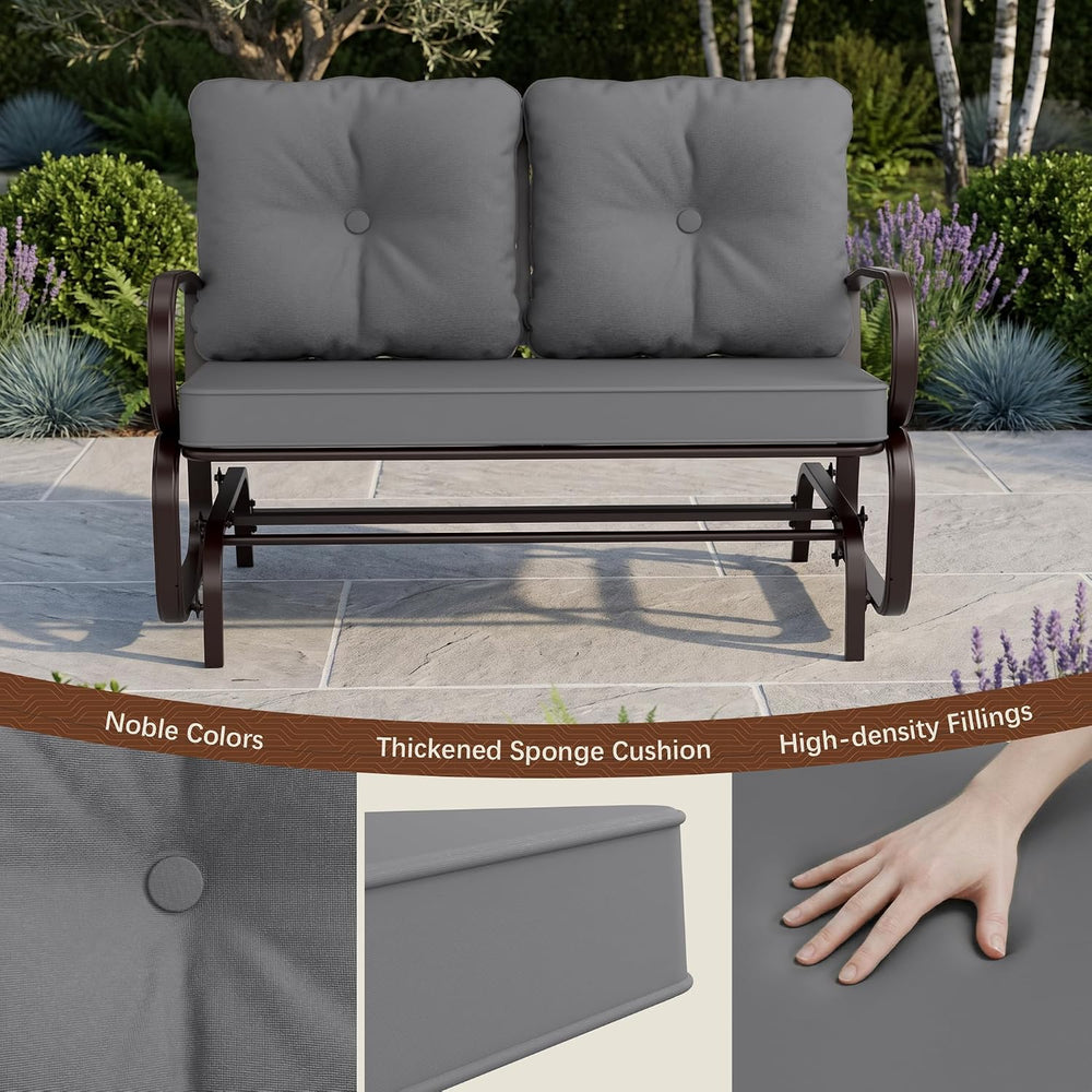 Incbruce Outdoor Textilene Glider Rocking Chair Patio Glider Bench for 2 Pers...