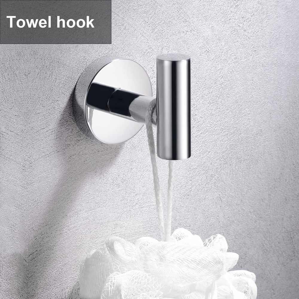 5 Pieces Polished Chrome Bathroom Hardware Accessories Set,Hand Towel Ring,16...