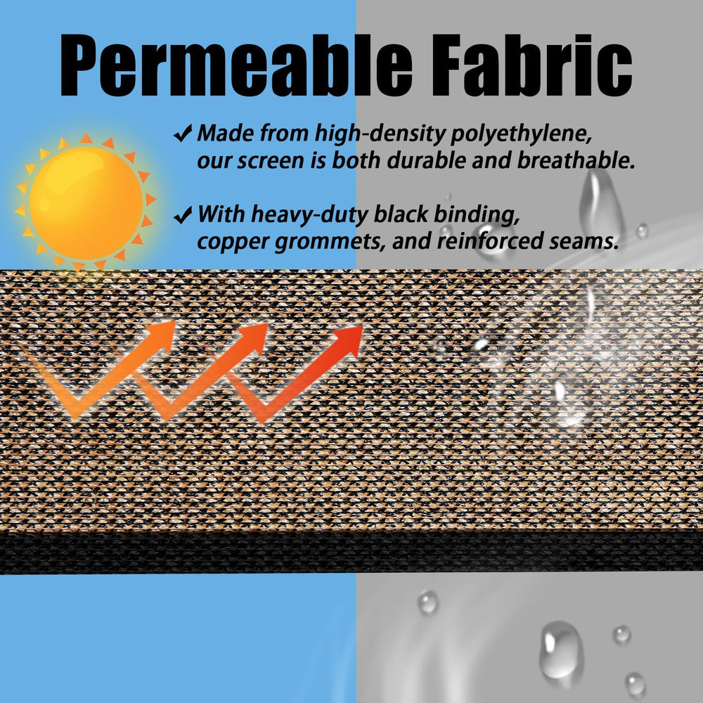 Brown 6FT X 50FT Outdoor Privacy Screen Fence & Mesh Shade Net Cover, Ide...