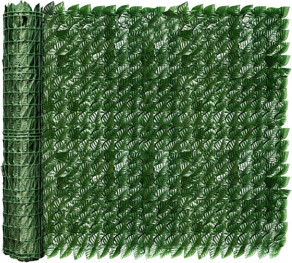 Artificial Ivy Privacy Fence Screen, 120x60 inch Faux Hedge Fence Panel Green...