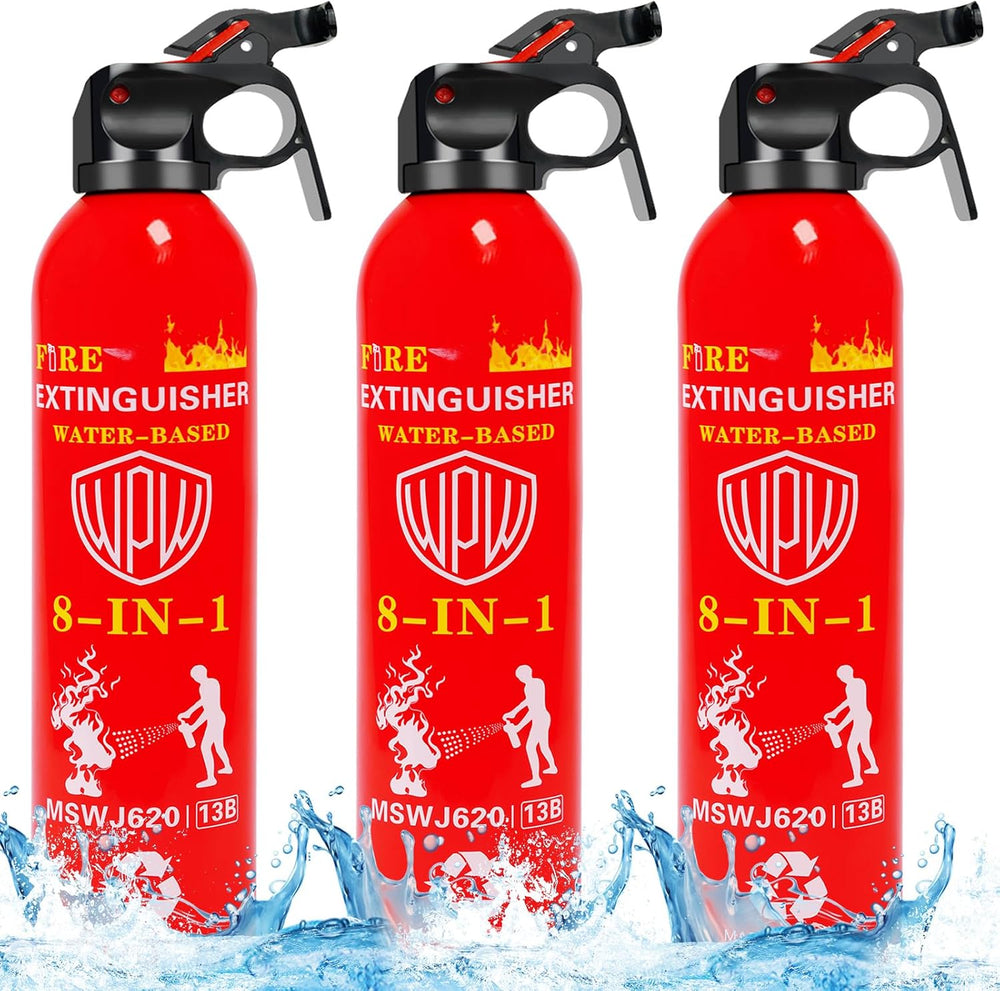 Portable 8-in-1 Water Based Fire Extinguisher for Home Car 3 Pack 21oz Each