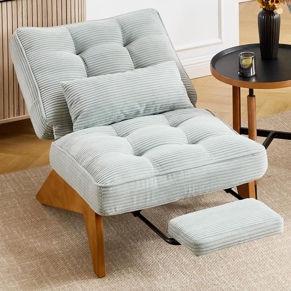 Accent Chair with Ottoman for Reading Room, Green