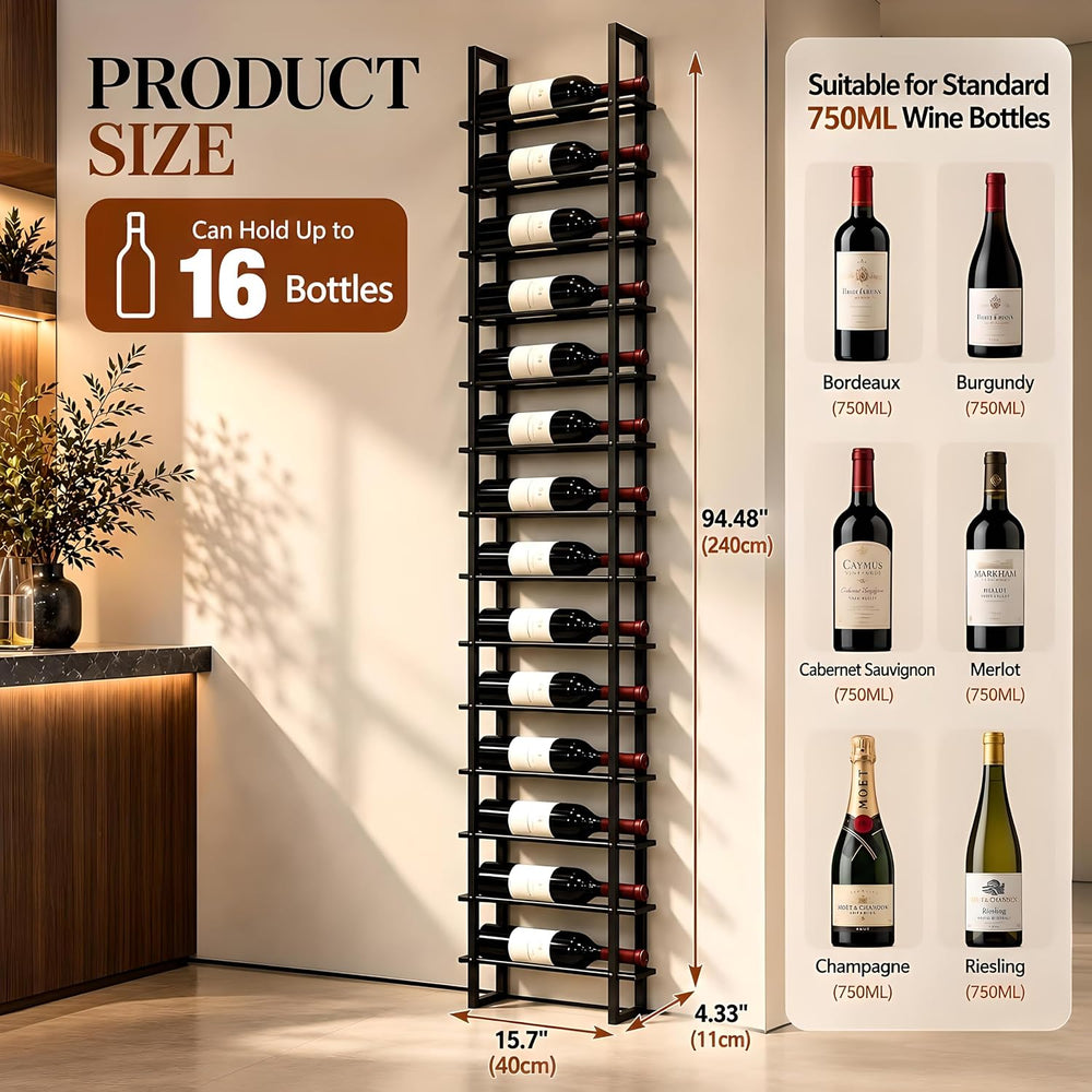 16 Bottle Wall Mount Wine Rack