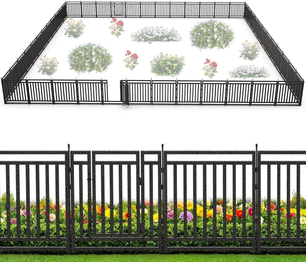 Garden Fence 40in (H) x 108ft (L), 42 Panels + 6 Gates, Durable Outdoor Yard ...