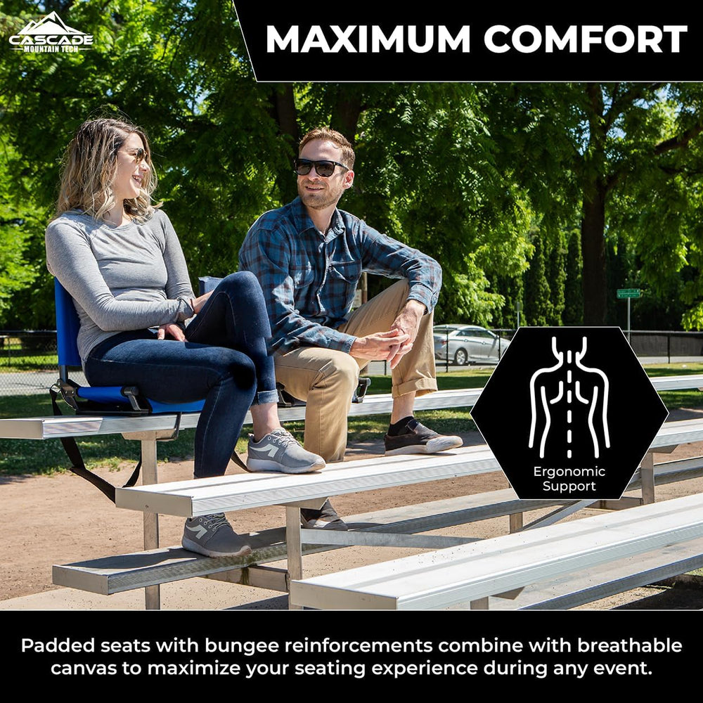 Cascade Mountain Tech Portable Folding Steel Stadium Seats for Bleachers , Gr...