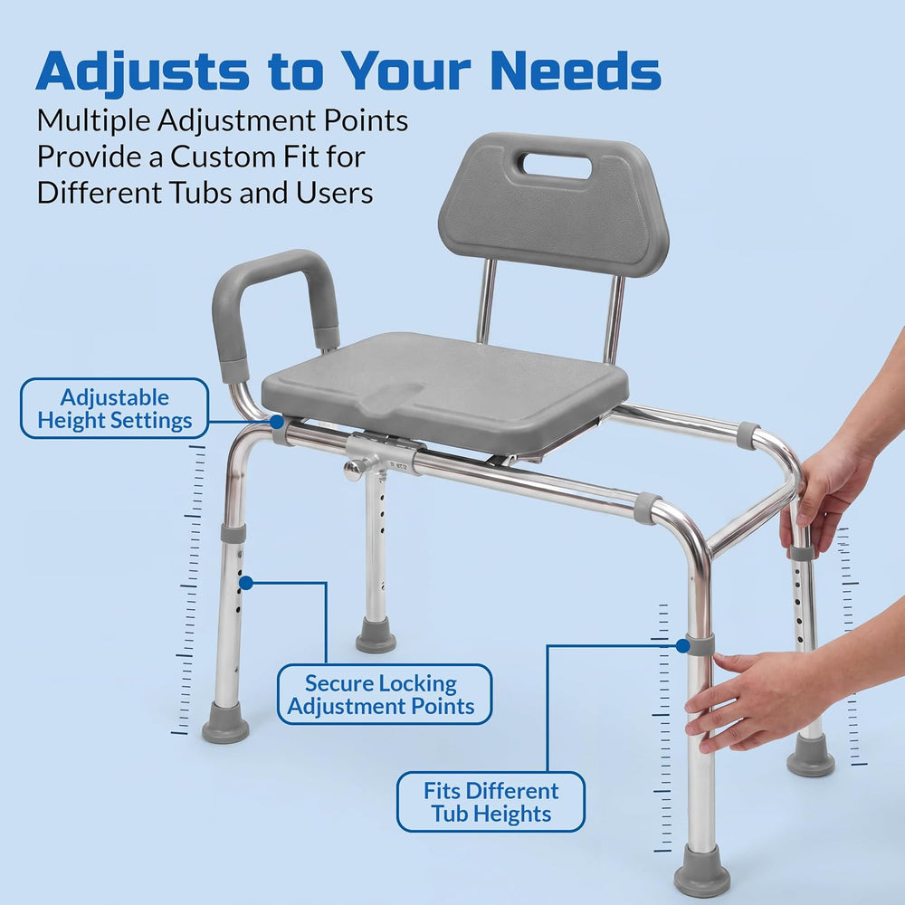 Platinum Health Gateway Premium Sliding Shower Chair Bath Transfer Bench with...